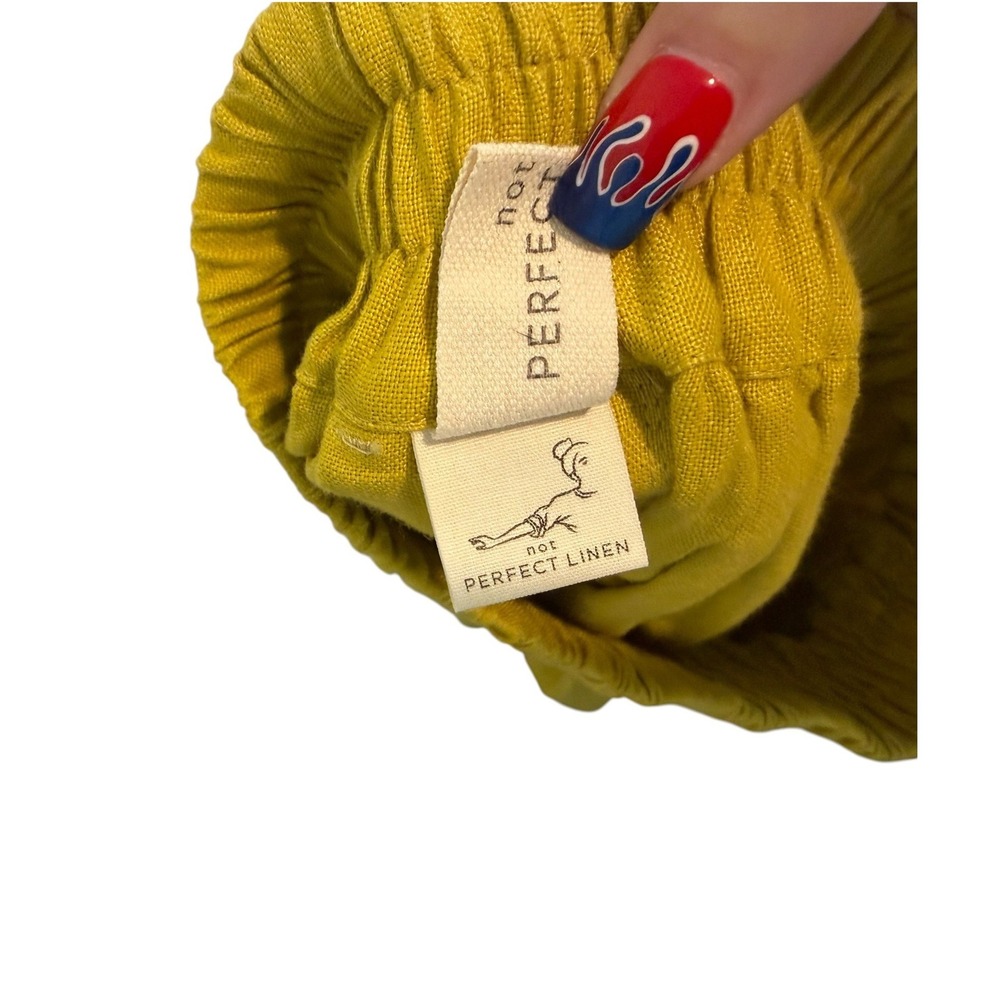 notPERFECTLINEN Mustard Yellow Midi Skirt - Picture 7 of 9